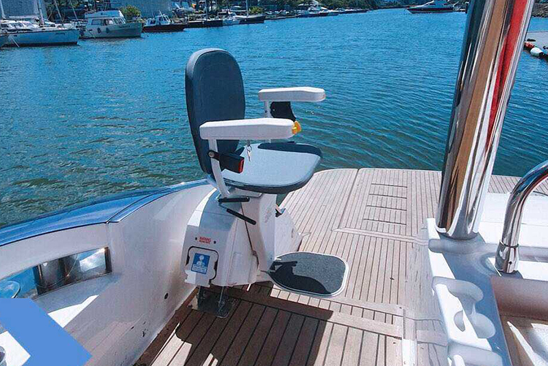 Bespoke Outdoor Stair lift on yacht